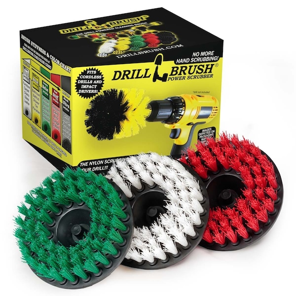 Drill Brush Power Scrubber By Useful Products 7 in W 5 in L Brush, Variety 5in-S-GRW-H-DB - main